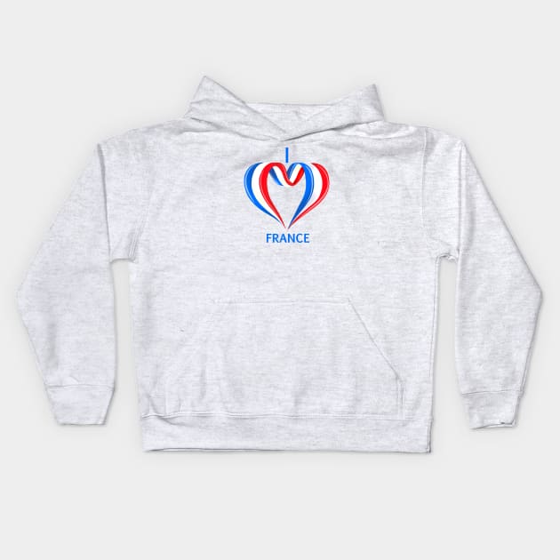 I love FRANCE Kids Hoodie by Miruna Mares